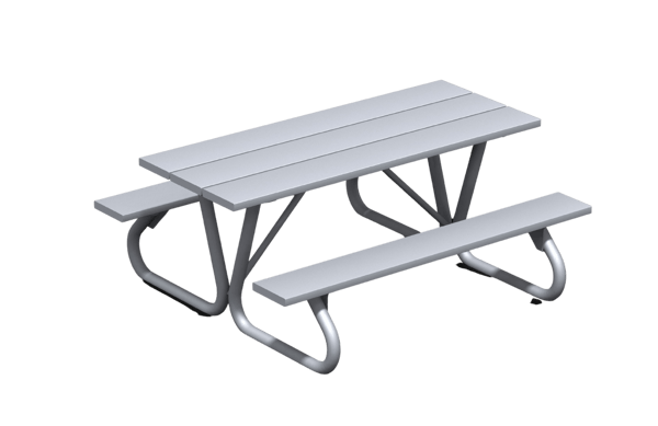 Heavy Duty Table 6' Aluminum Slat Galvanized 1