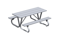 View Heavy Duty Table 6' Aluminum Slat Galvanized slide