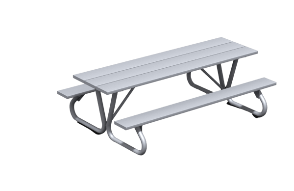 Heavy Duty Table 8' Aluminum Slat Galvanized 1