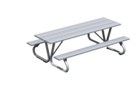 View Heavy Duty Table 8' Aluminum Slat Galvanized slide