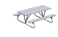 View Standard Table 6' Pine Slat Galvanized slide