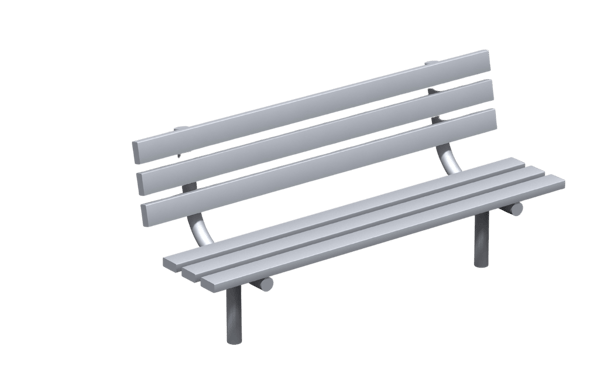 Straight Leg Bench 6' Aluminum 1