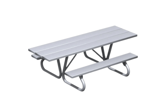 ADA Table Pine Slat 6'Galvanized 1